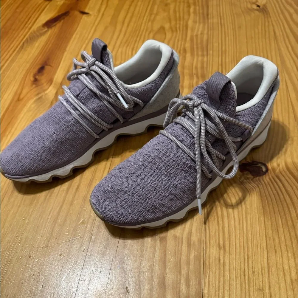 Sorel Kinetic Lace Purple Gray Knit Fabric Women's Sneakers size 9 NL3227-553